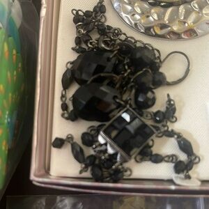 Black necklace and earring set